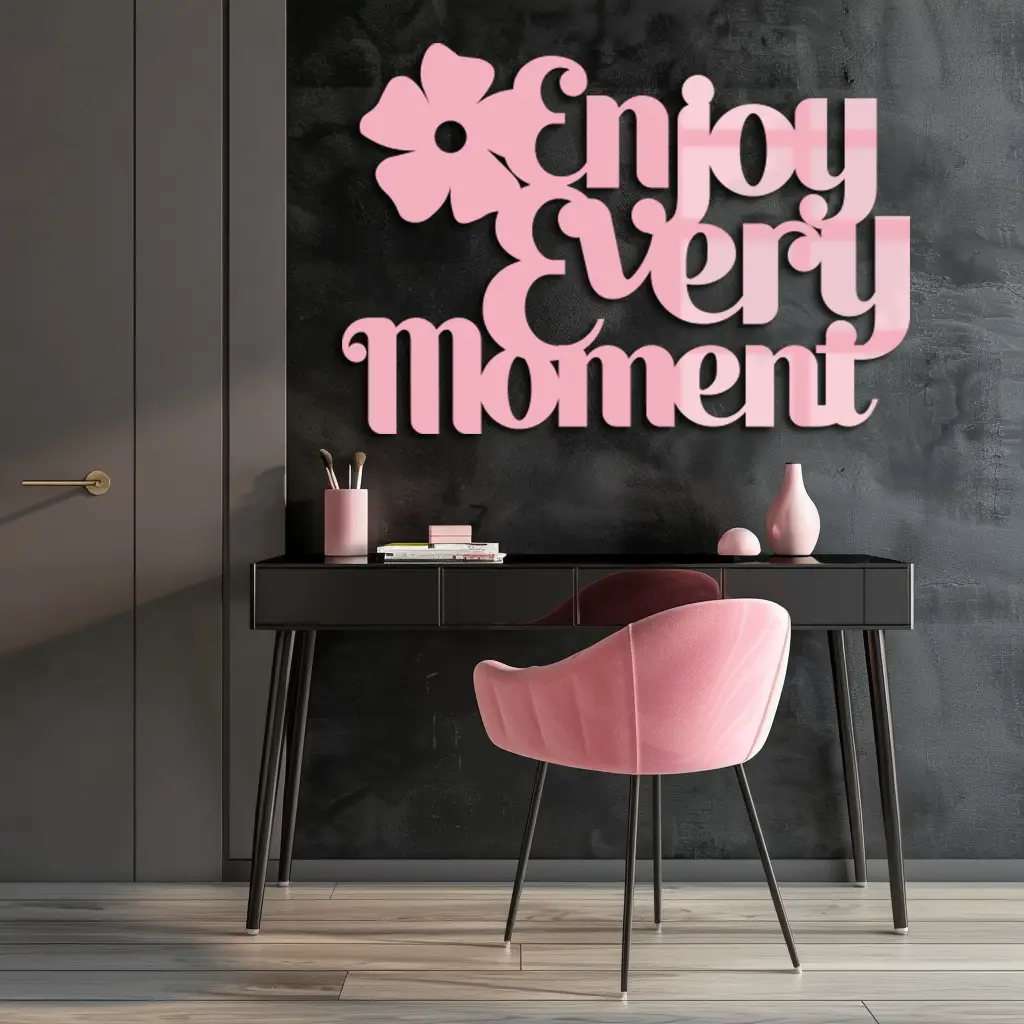 Enjoy Every Moment Metal Wall Art – Inspirational Quote Home Decor - KAFGP095 by Enova Art