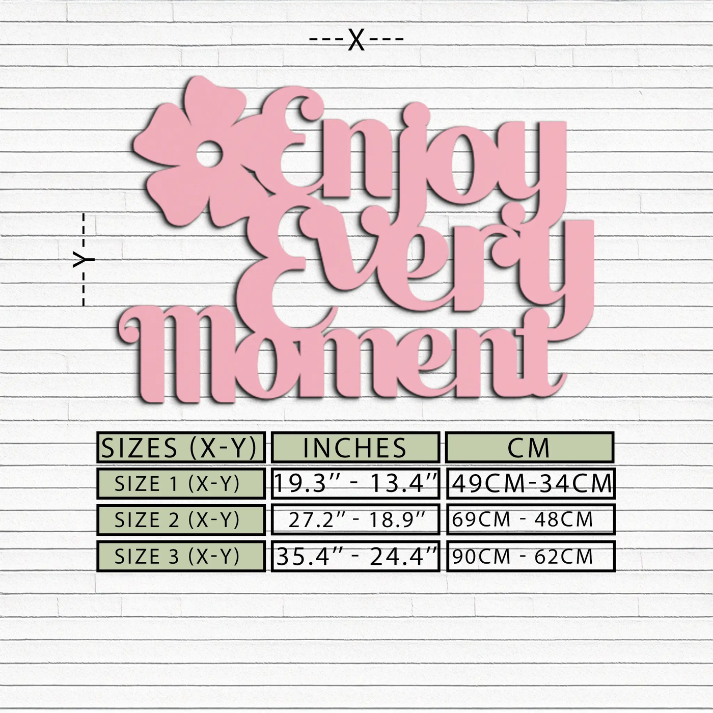 Enjoy Every Moment Metal Wall Art – Inspirational Quote Home Decor - KAFGP095 by Enova Art