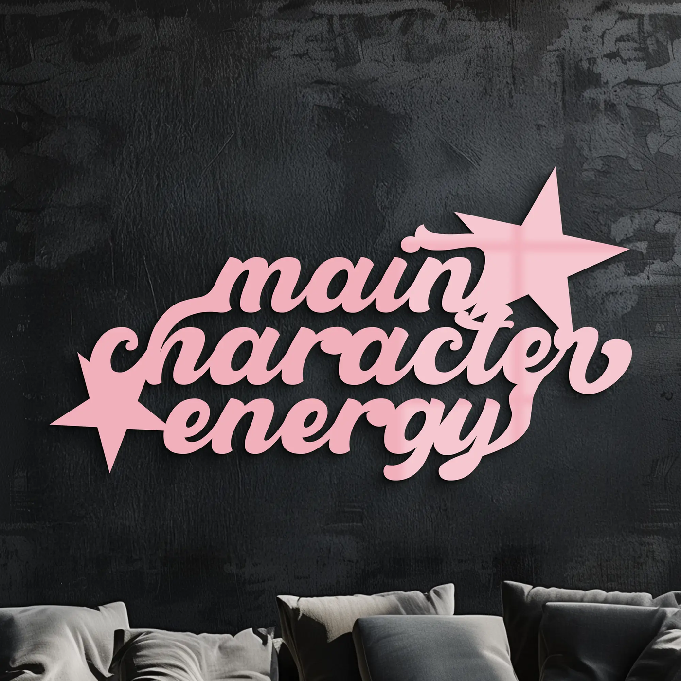 Main Character Energy Metal Wall Art – Bold Motivational Quote Sign - KAFGP098 by Enova Art
