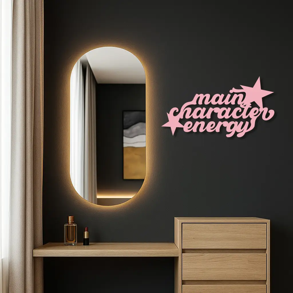 Main Character Energy Metal Wall Art – Bold Motivational Quote Sign - KAFGP098 by Enova Art