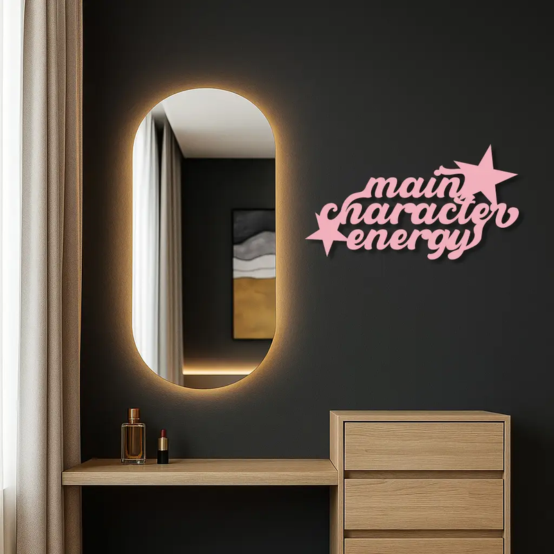 Main Character Energy Metal Wall Art – Bold Motivational Quote Sign - KAFGP098 by Enova Art