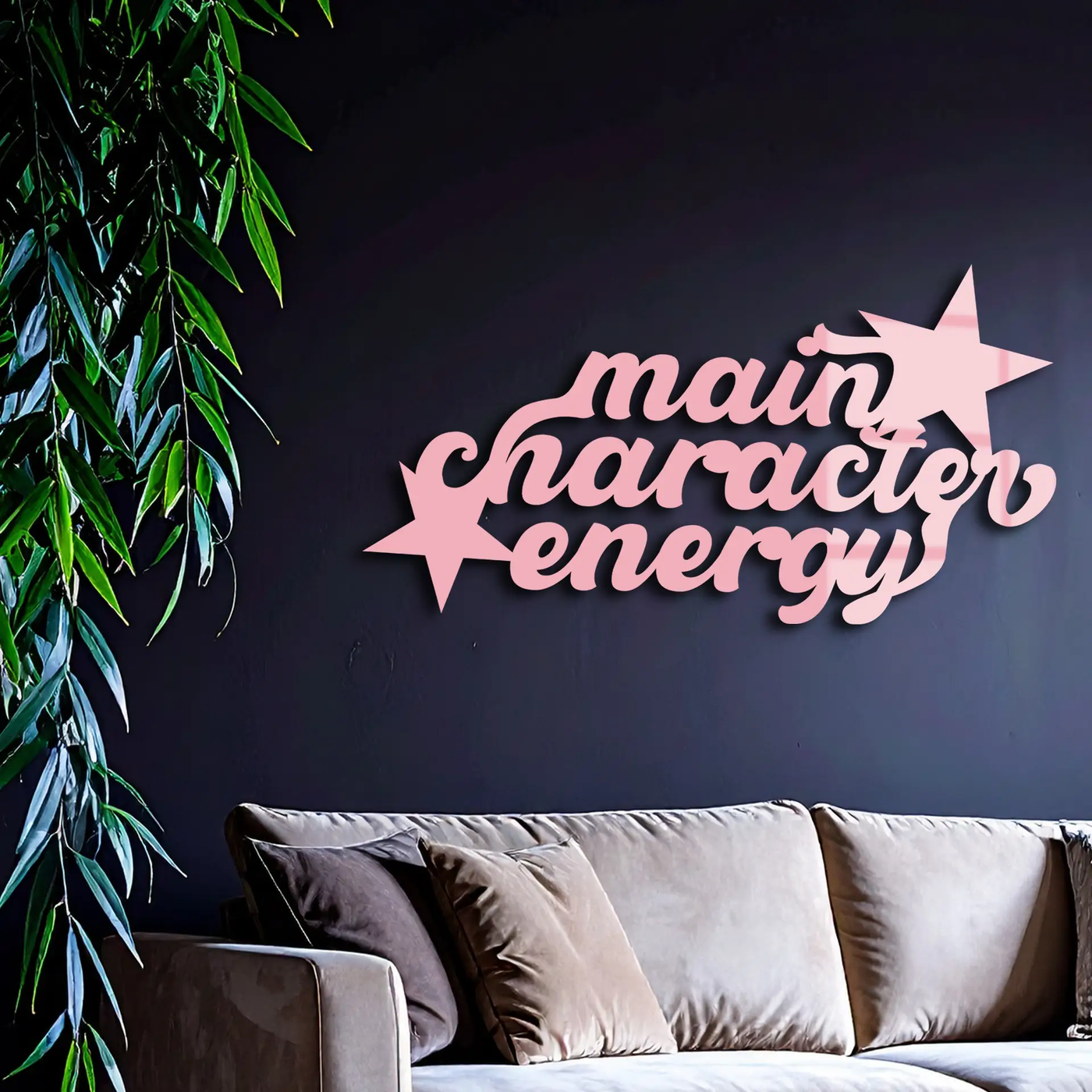 Main Character Energy Metal Wall Art – Bold Motivational Quote Sign - KAFGP098 by Enova Art