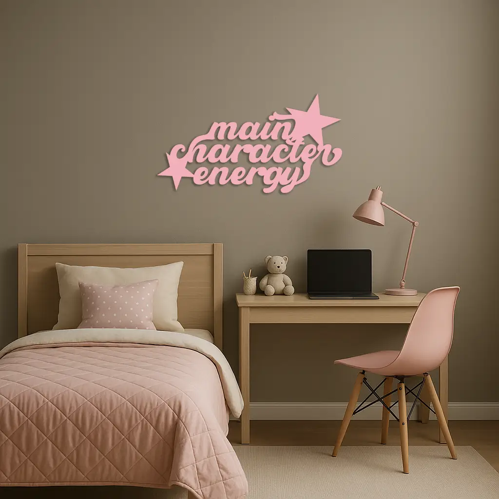 Main Character Energy Metal Wall Art – Bold Motivational Quote Sign - KAFGP098 by Enova Art