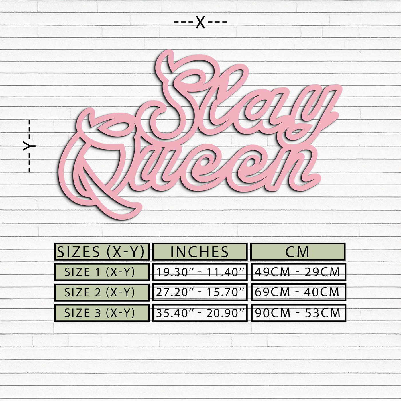 Slay Queen Typography Metal Wall Art – Feminine Empowerment Design - KAFGP106 by Enova Art