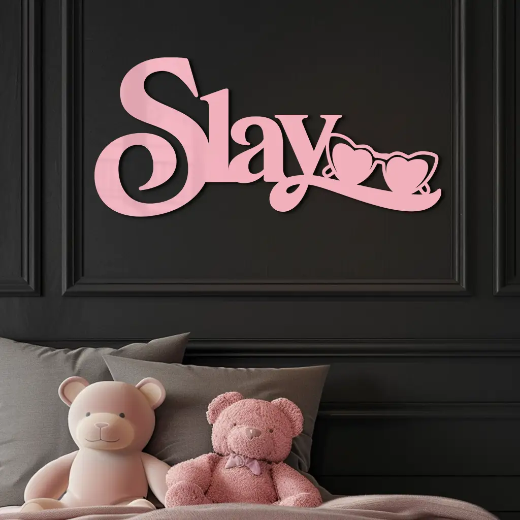 Slay Metal Wall Art – Heart Sunglasses Statement Design - KAFGP107 by Enova Art