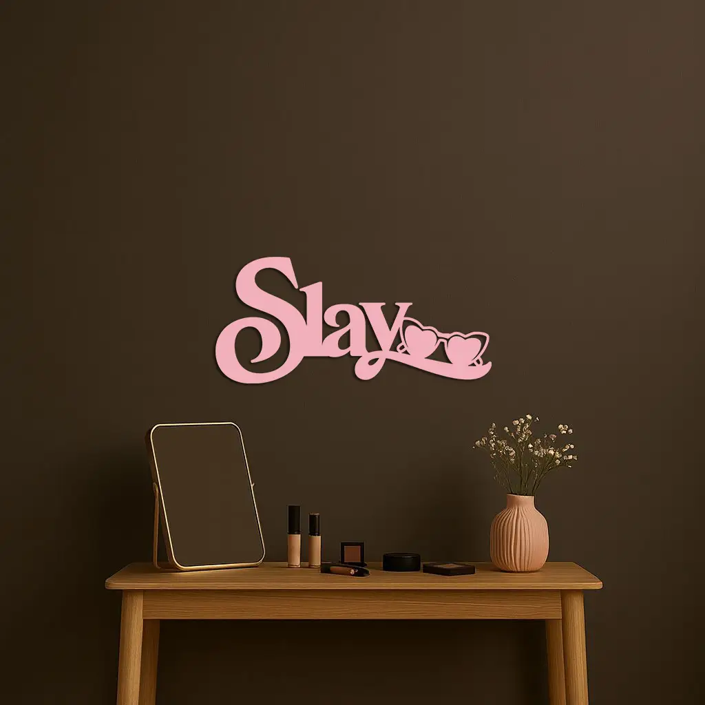 Slay Metal Wall Art – Heart Sunglasses Statement Design - KAFGP107 by Enova Art