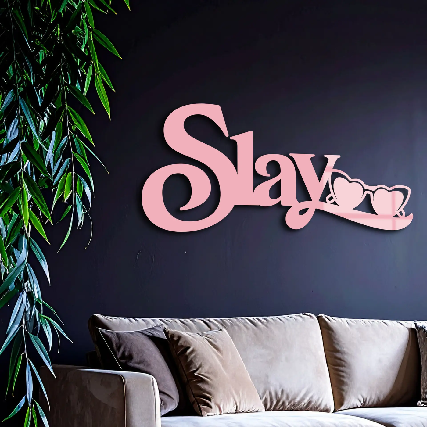 Slay Metal Wall Art – Heart Sunglasses Statement Design - KAFGP107 by Enova Art