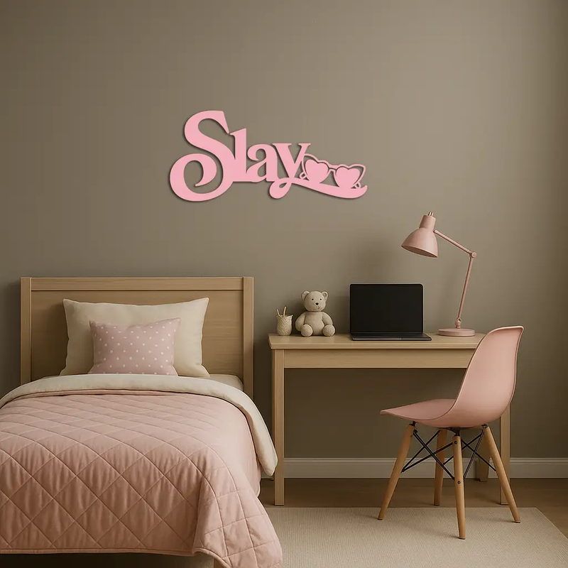Slay Metal Wall Art – Heart Sunglasses Statement Design - KAFGP107 by Enova Art