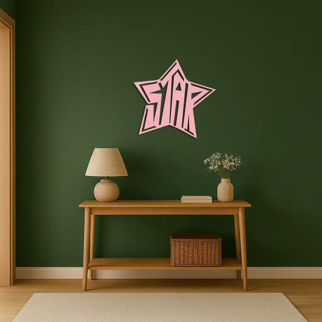 Star Shaped Typography Metal Wall Art – Bold Statement Design - KAFGP108 by Enova Art