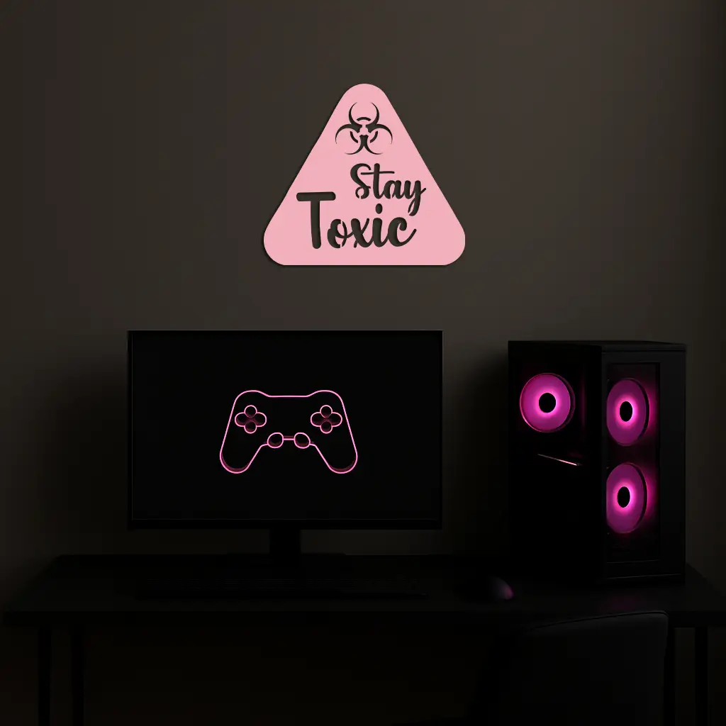Stay Toxic Warning Sign Metal Wall Art – Bold Caution Style Decor - KAFGP109 by Enova Art