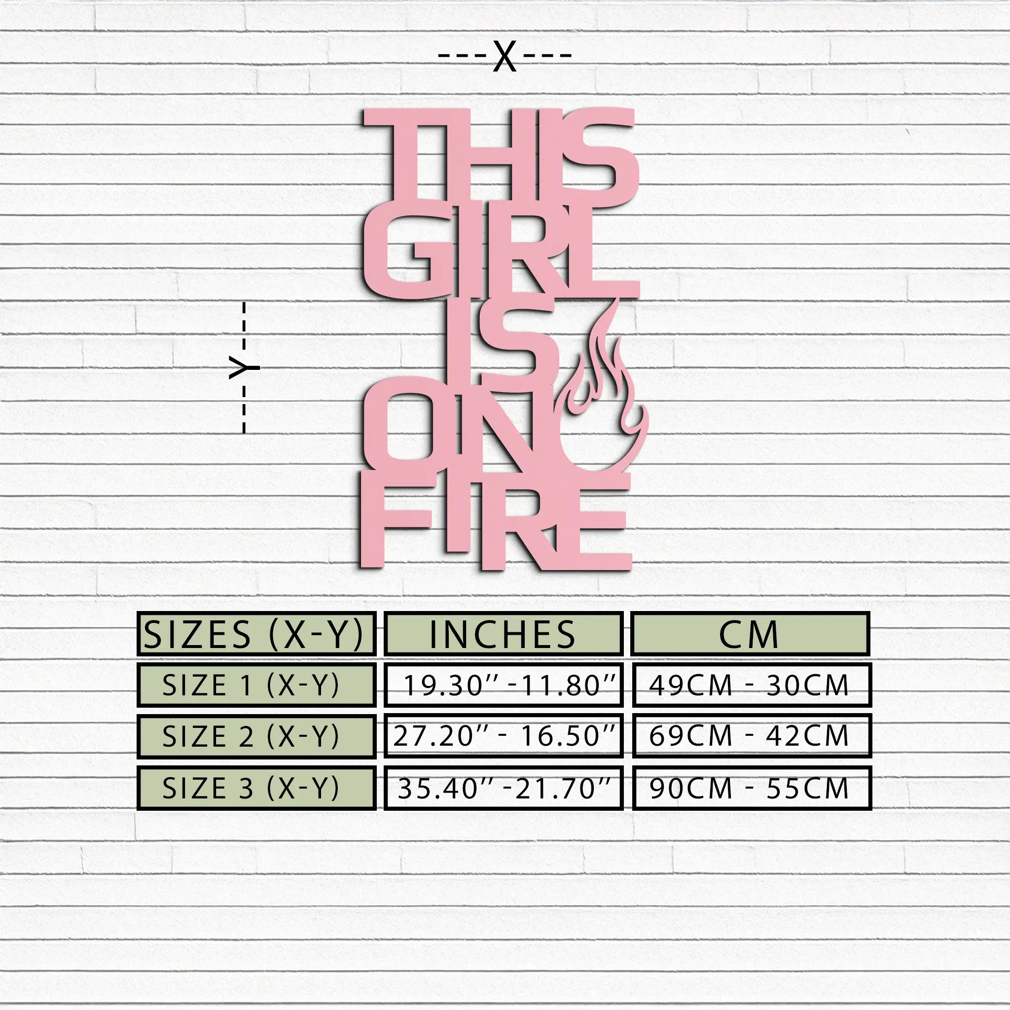 This Girl Is On Fire Metal Wall Art – Bold Flame Typography Design - KAFGP112 by Enova Art