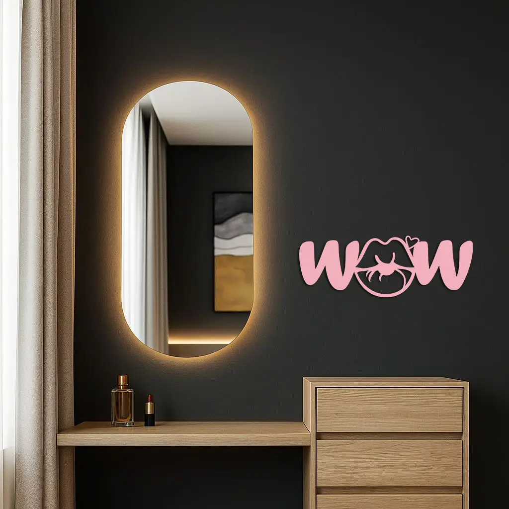 Wow Face Expression Metal Wall Art – Modern Typography Design - KAFGP113 by Enova Art