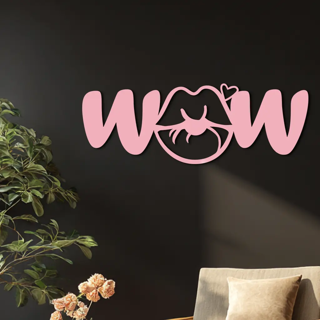 Wow Face Expression Metal Wall Art – Modern Typography Design - KAFGP113 by Enova Art