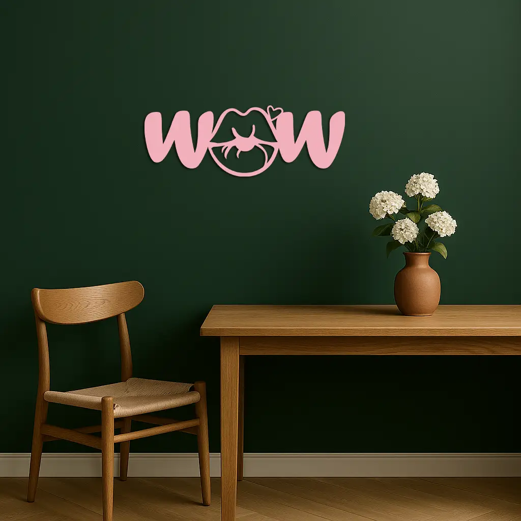 Wow Face Expression Metal Wall Art – Modern Typography Design - KAFGP113 by Enova Art