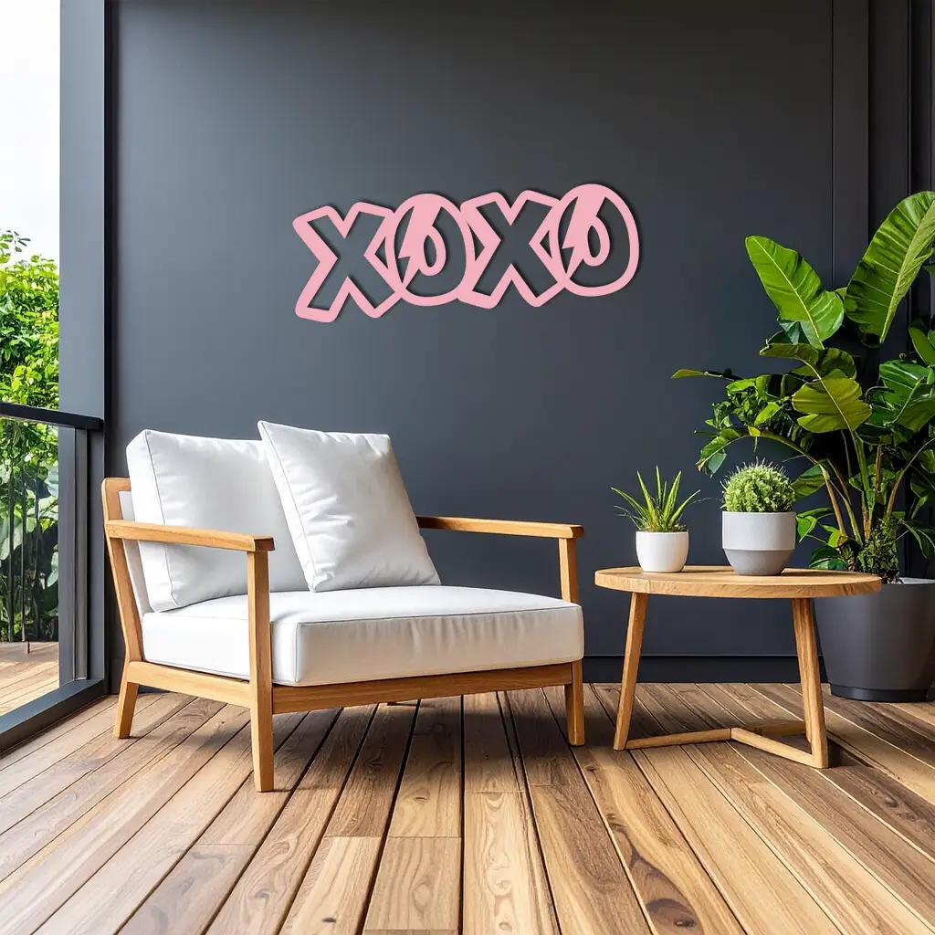 XOXO Word Art Metal Wall Decor – Modern Love Quote Design - KAFGP114 by Enova Art