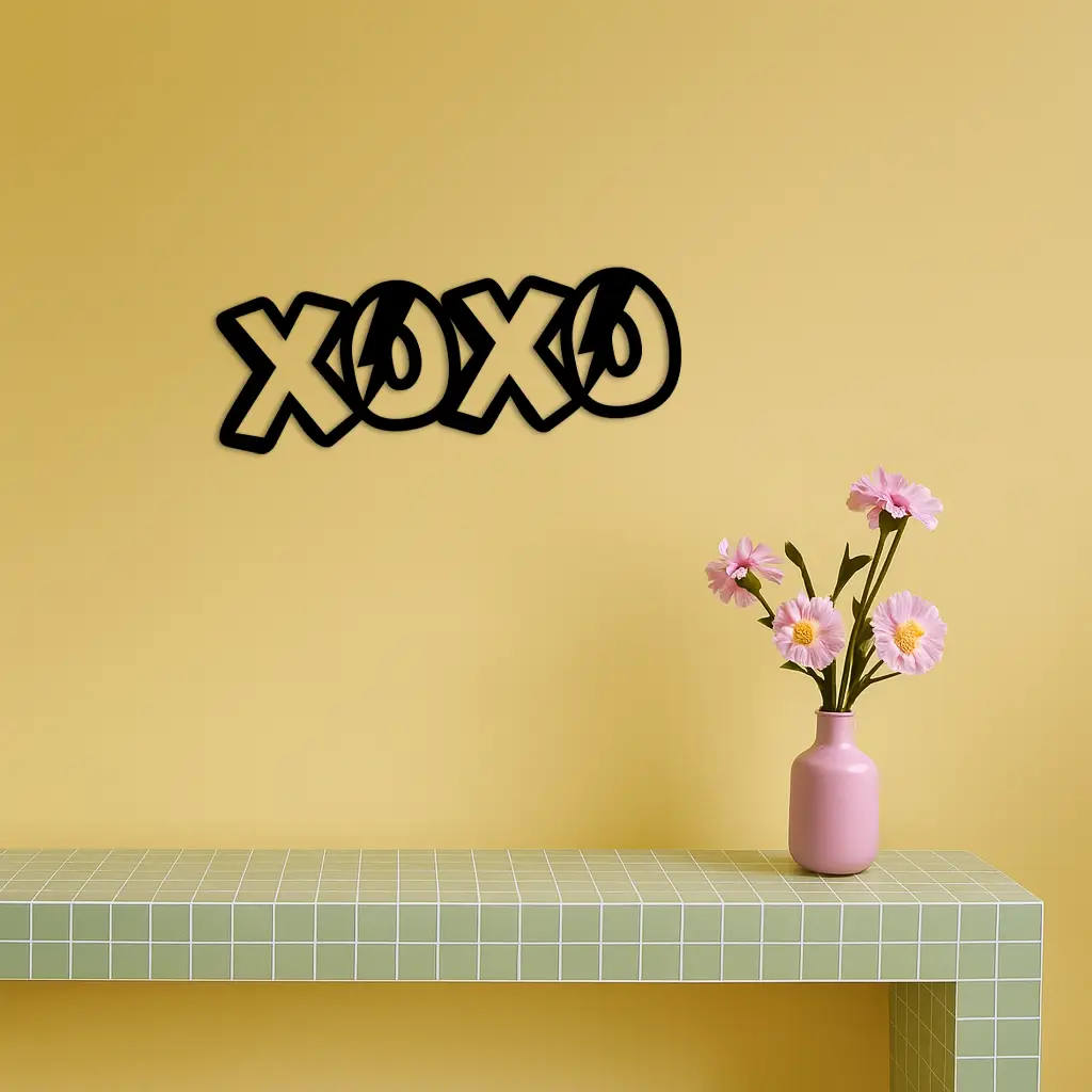 XOXO Word Art Metal Wall Decor – Modern Love Quote Design - KAFGP114 by Enova Art