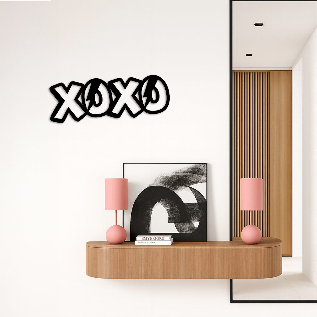 XOXO Word Art Metal Wall Decor – Modern Love Quote Design - KAFGP114 by Enova Art