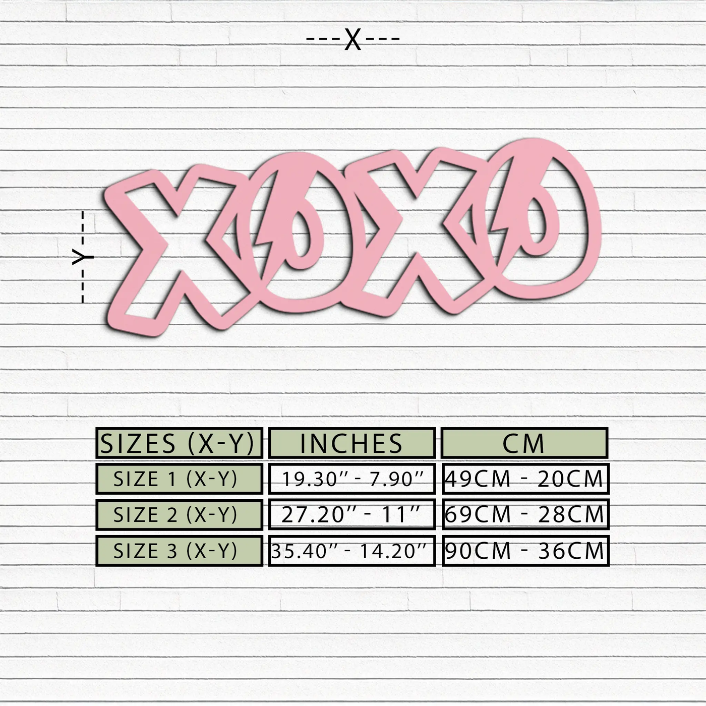 XOXO Word Art Metal Wall Decor – Modern Love Quote Design - KAFGP114 by Enova Art