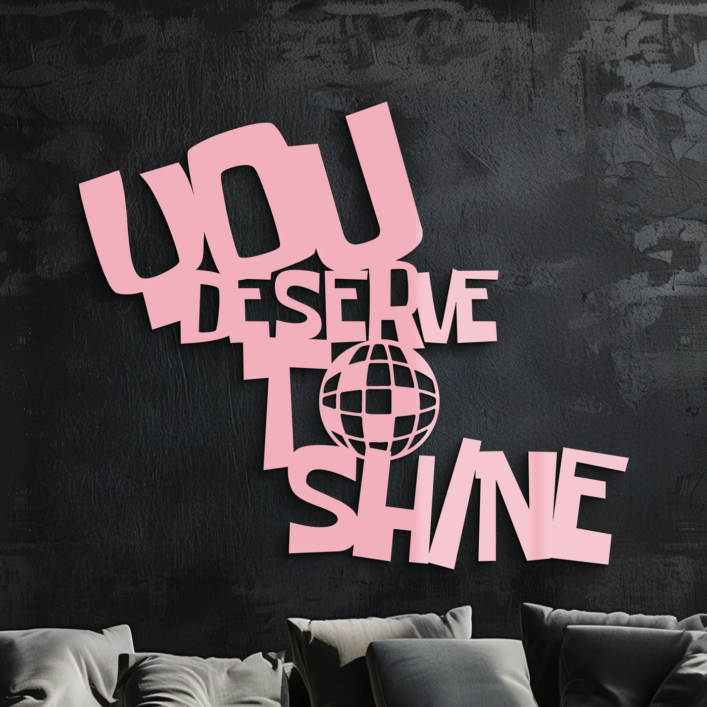 You Deserve to Shine Metal Wall Art – Motivational Disco Ball Design - KAFGP115 by Enova Art