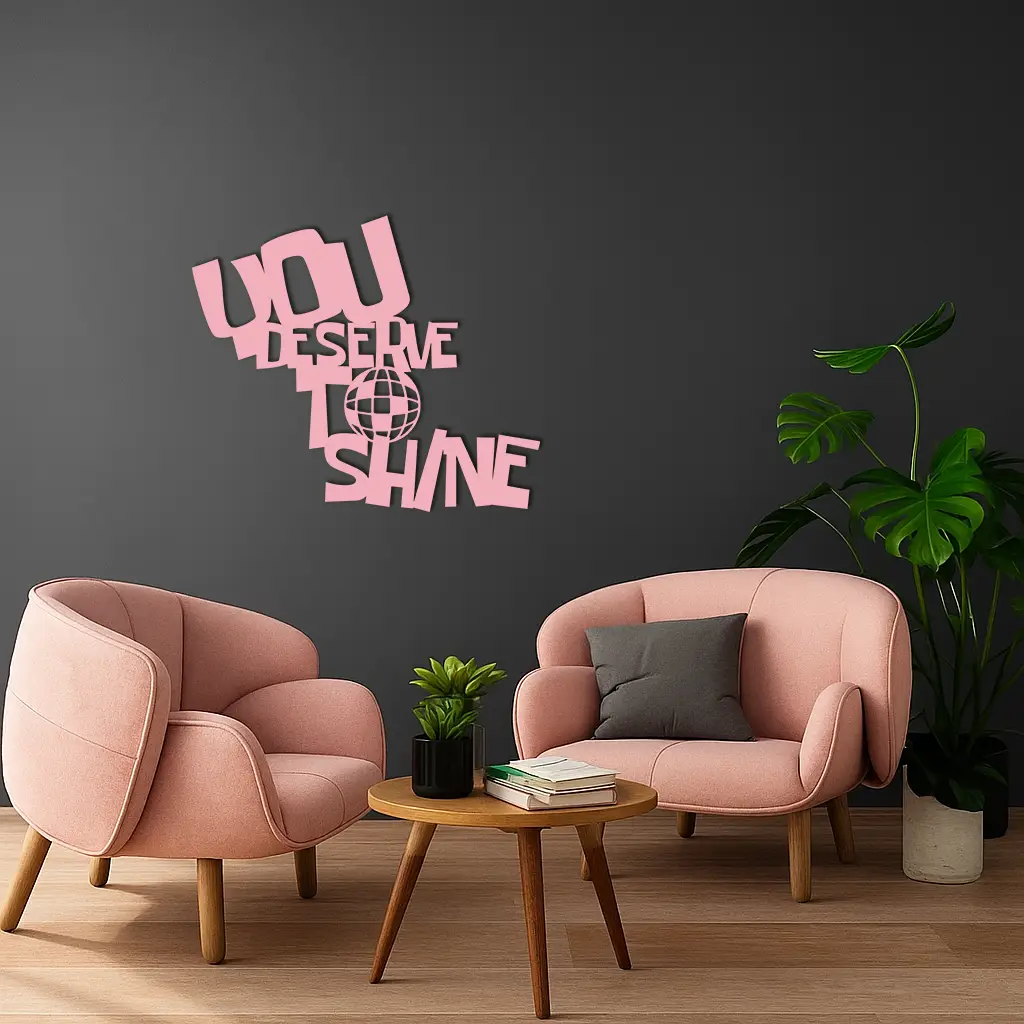 You Deserve to Shine Metal Wall Art – Motivational Disco Ball Design - KAFGP115 by Enova Art