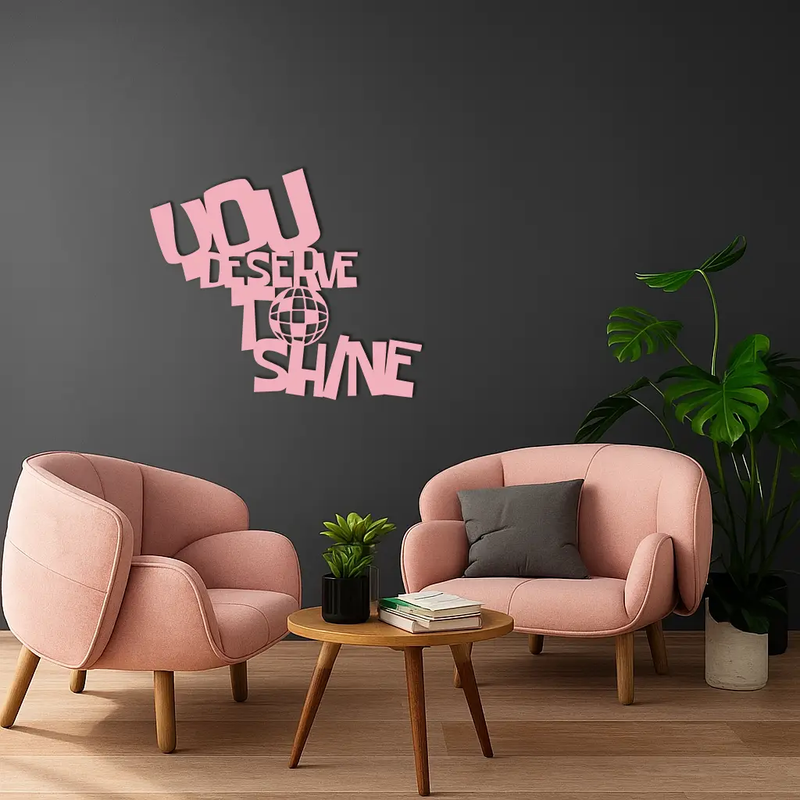 You Deserve to Shine Metal Wall Art – Motivational Disco Ball Design - KAFGP115 by Enova Art