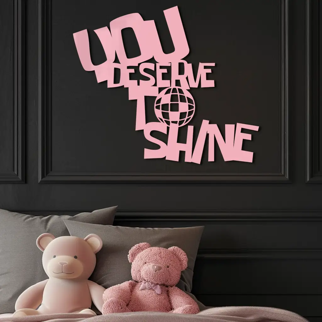You Deserve to Shine Metal Wall Art – Motivational Disco Ball Design - KAFGP115 by Enova Art
