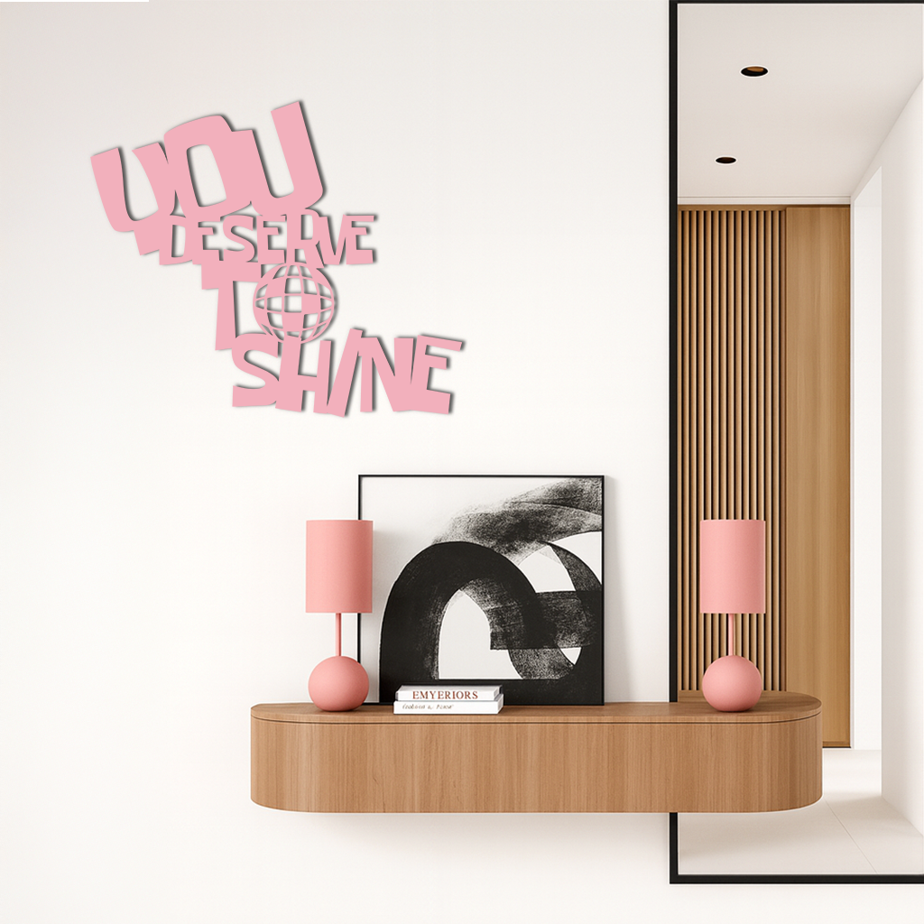 You Deserve to Shine Metal Wall Art – Motivational Disco Ball Design - KAFGP115 by Enova Art