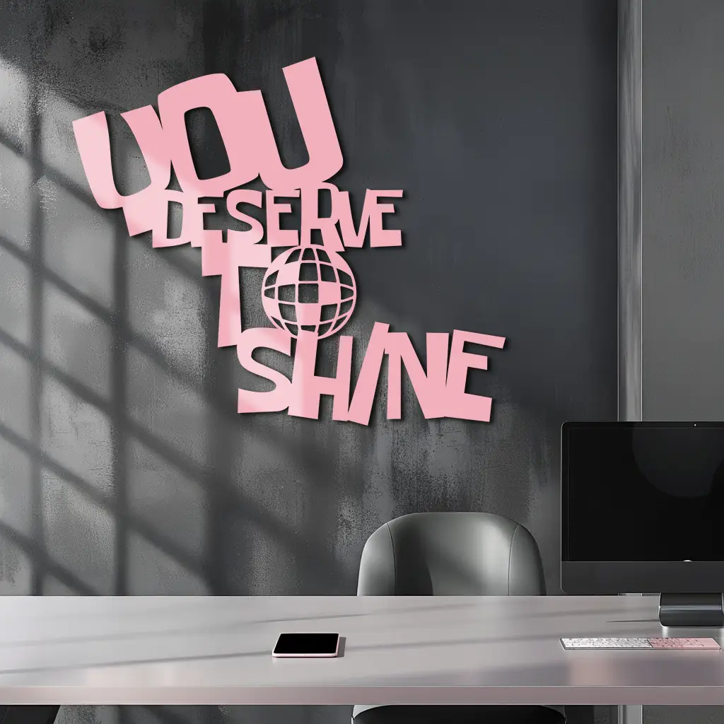 You Deserve to Shine Metal Wall Art – Motivational Disco Ball Design - KAFGP115 by Enova Art