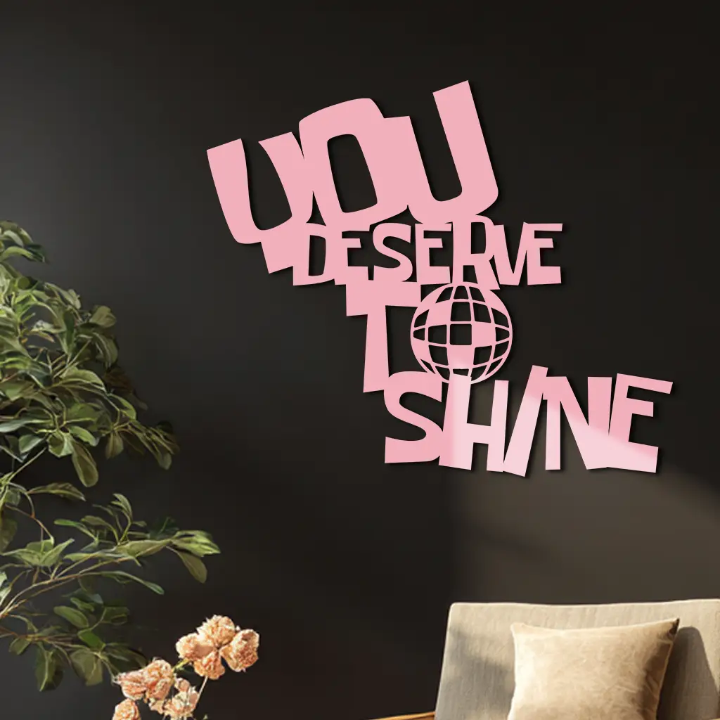 You Deserve to Shine Metal Wall Art – Motivational Disco Ball Design - KAFGP115 by Enova Art