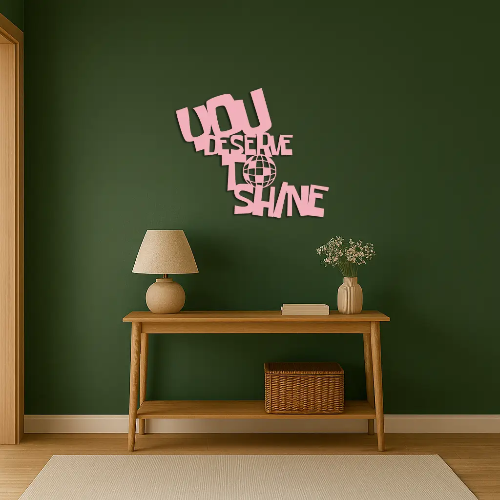 You Deserve to Shine Metal Wall Art – Motivational Disco Ball Design - KAFGP115 by Enova Art