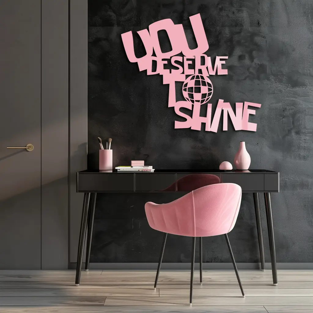 You Deserve to Shine Metal Wall Art – Motivational Disco Ball Design - KAFGP115 by Enova Art