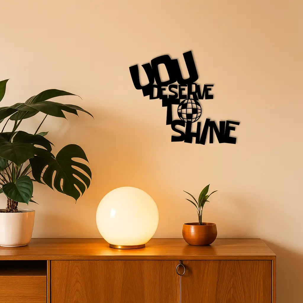You Deserve to Shine Metal Wall Art – Motivational Disco Ball Design - KAFGP115 by Enova Art