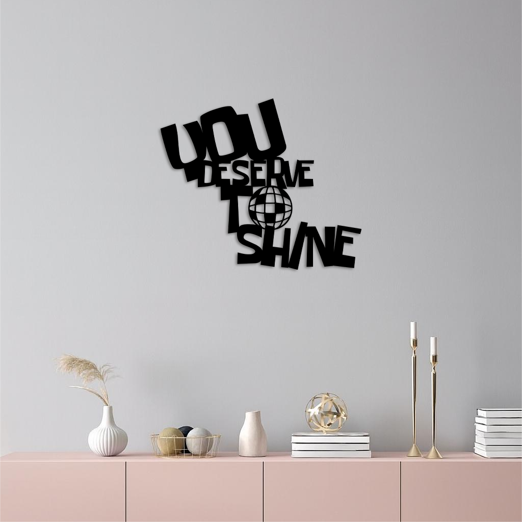 You Deserve to Shine Metal Wall Art – Motivational Disco Ball Design - KAFGP115 by Enova Art