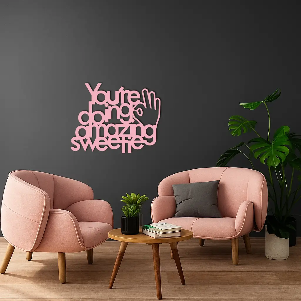 You're Doing Amazing Sweetie Metal Wall Art – Inspirational Quote Design - KAFGP116 by Enova Art