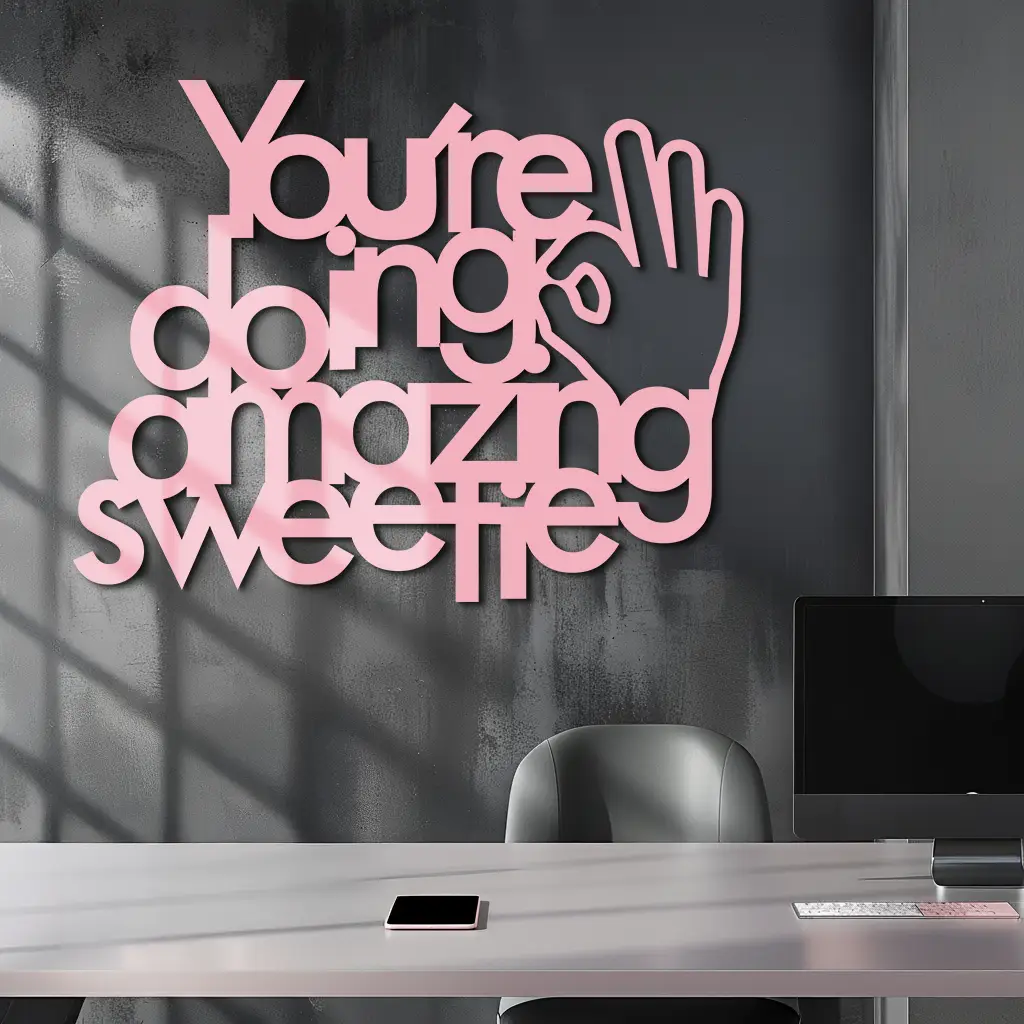 You're Doing Amazing Sweetie Metal Wall Art – Inspirational Quote Design - KAFGP116 by Enova Art