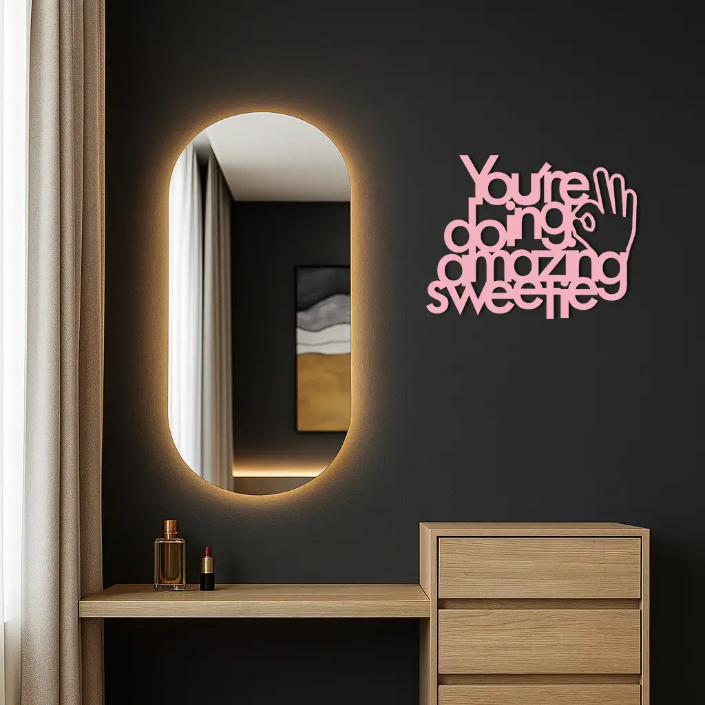 You're Doing Amazing Sweetie Metal Wall Art – Inspirational Quote Design - KAFGP116 by Enova Art