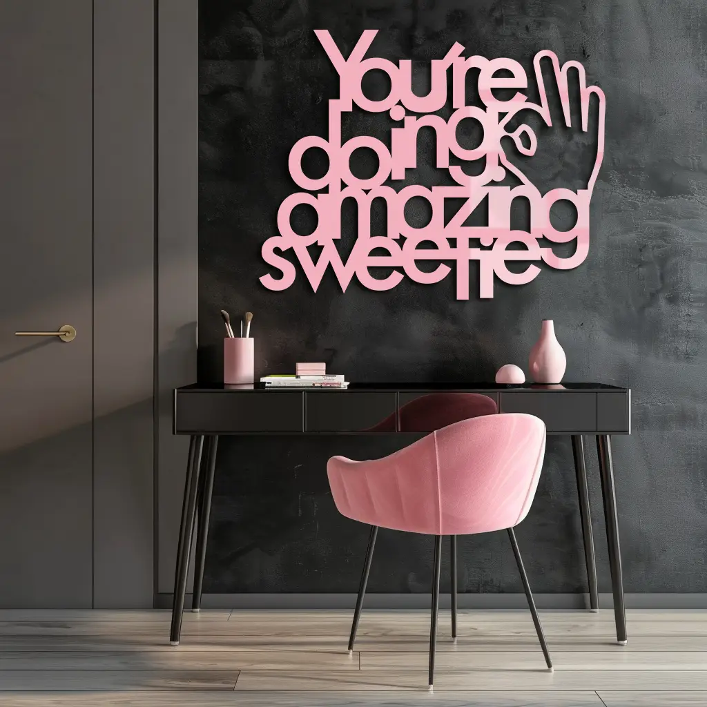 You're Doing Amazing Sweetie Metal Wall Art – Inspirational Quote Design - KAFGP116 by Enova Art