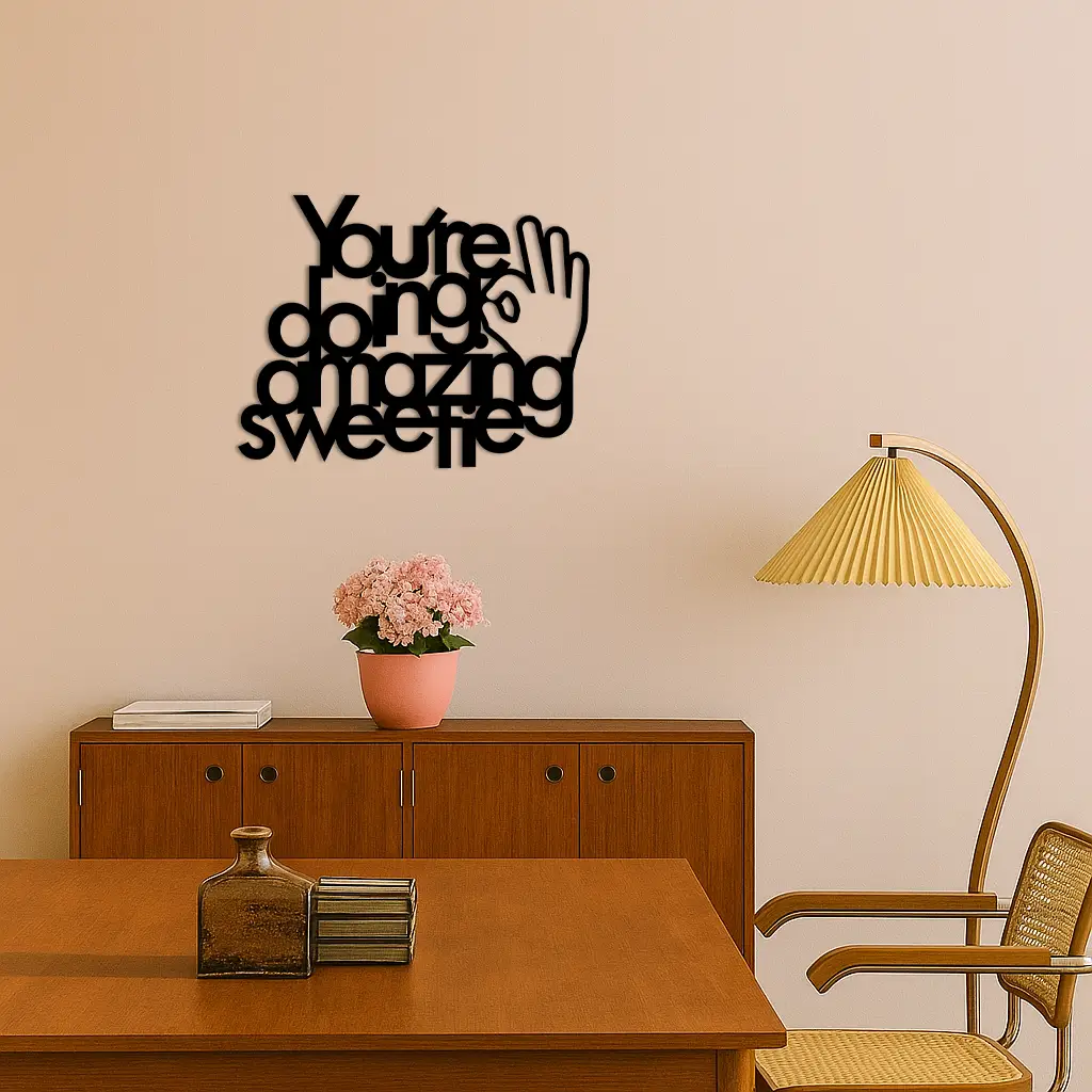 You're Doing Amazing Sweetie Metal Wall Art – Inspirational Quote Design - KAFGP116 by Enova Art
