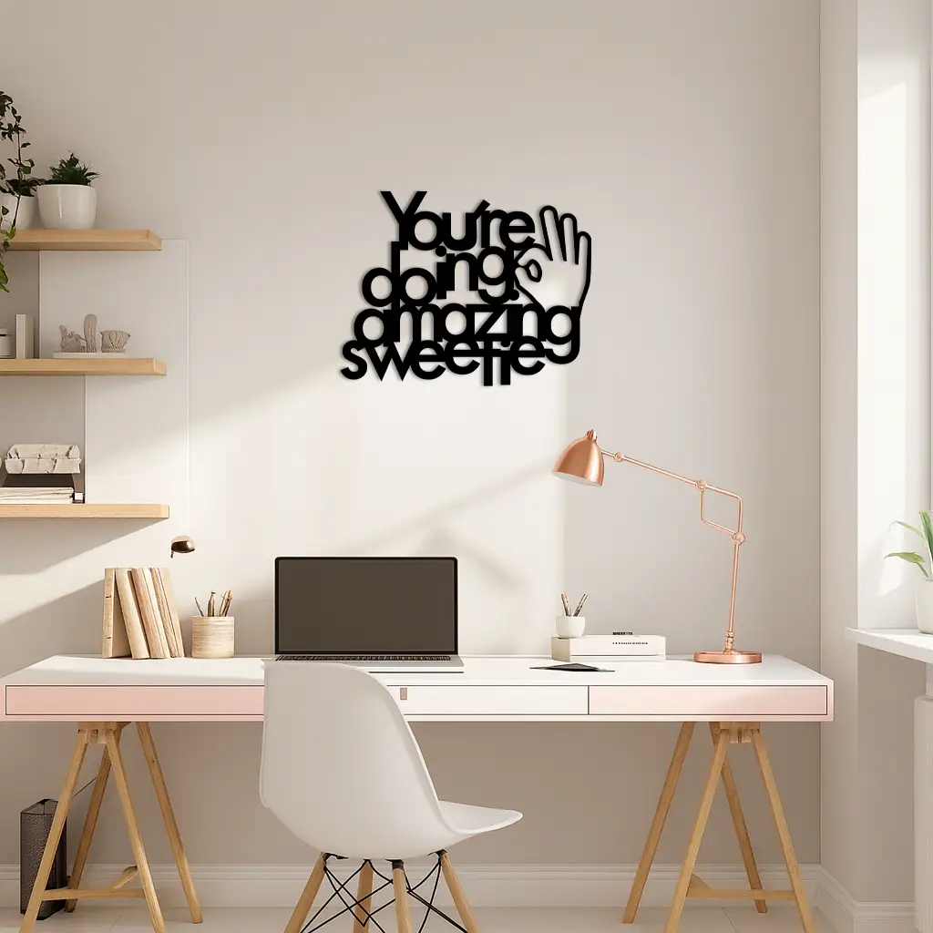 You're Doing Amazing Sweetie Metal Wall Art – Inspirational Quote Design - KAFGP116 by Enova Art