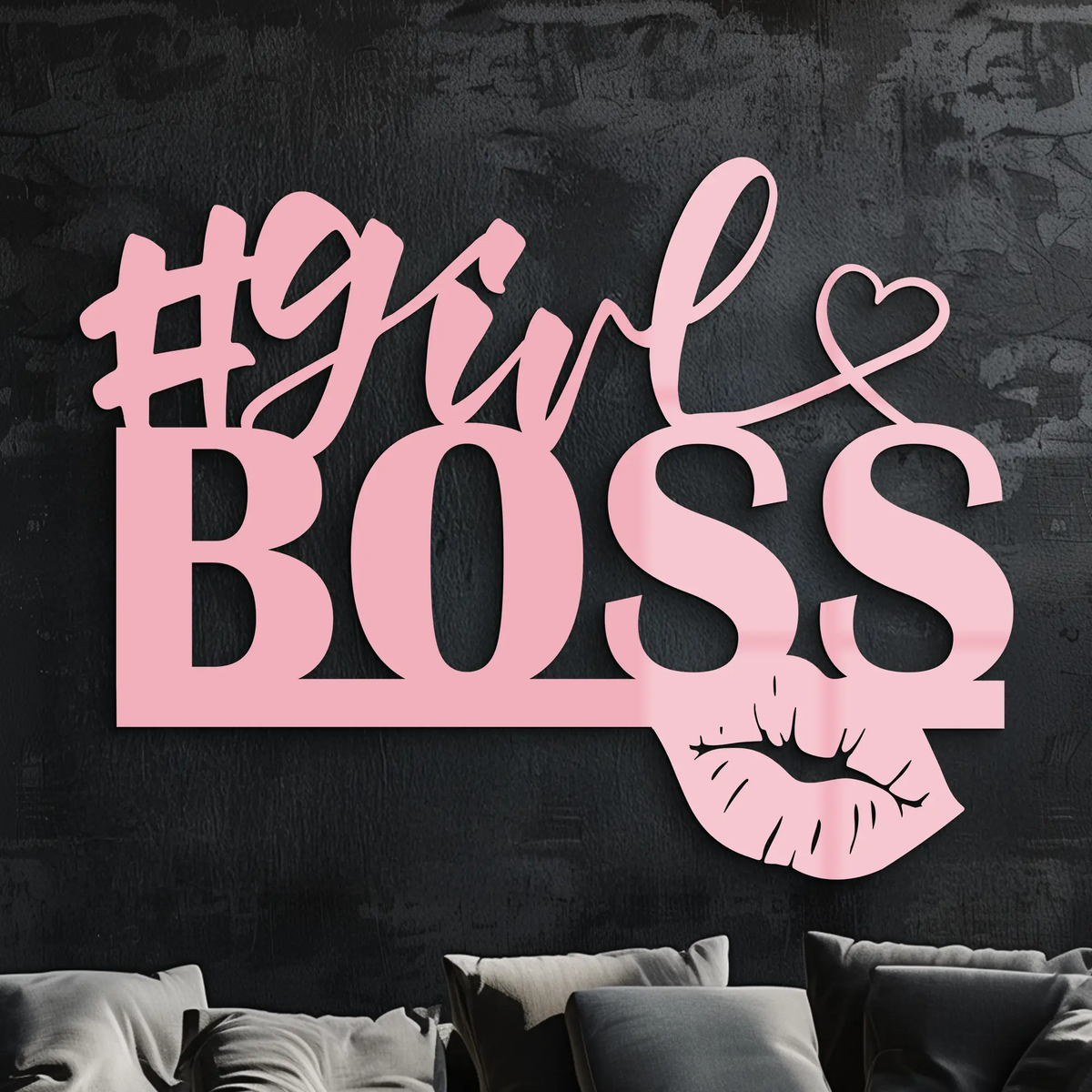 Girl Boss Metal Wall Art – Feminine Power & Modern Decor - KAFGP119 by Enova Art