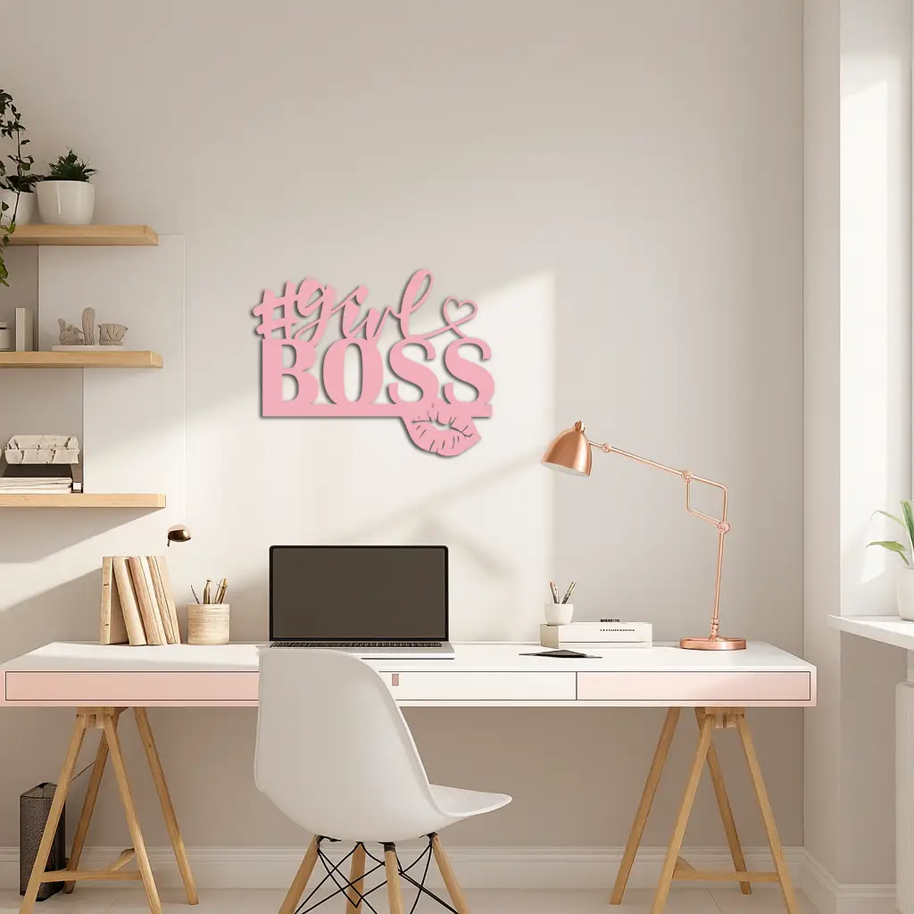 Girl Boss Metal Wall Art – Feminine Power & Modern Decor - KAFGP119 by Enova Art