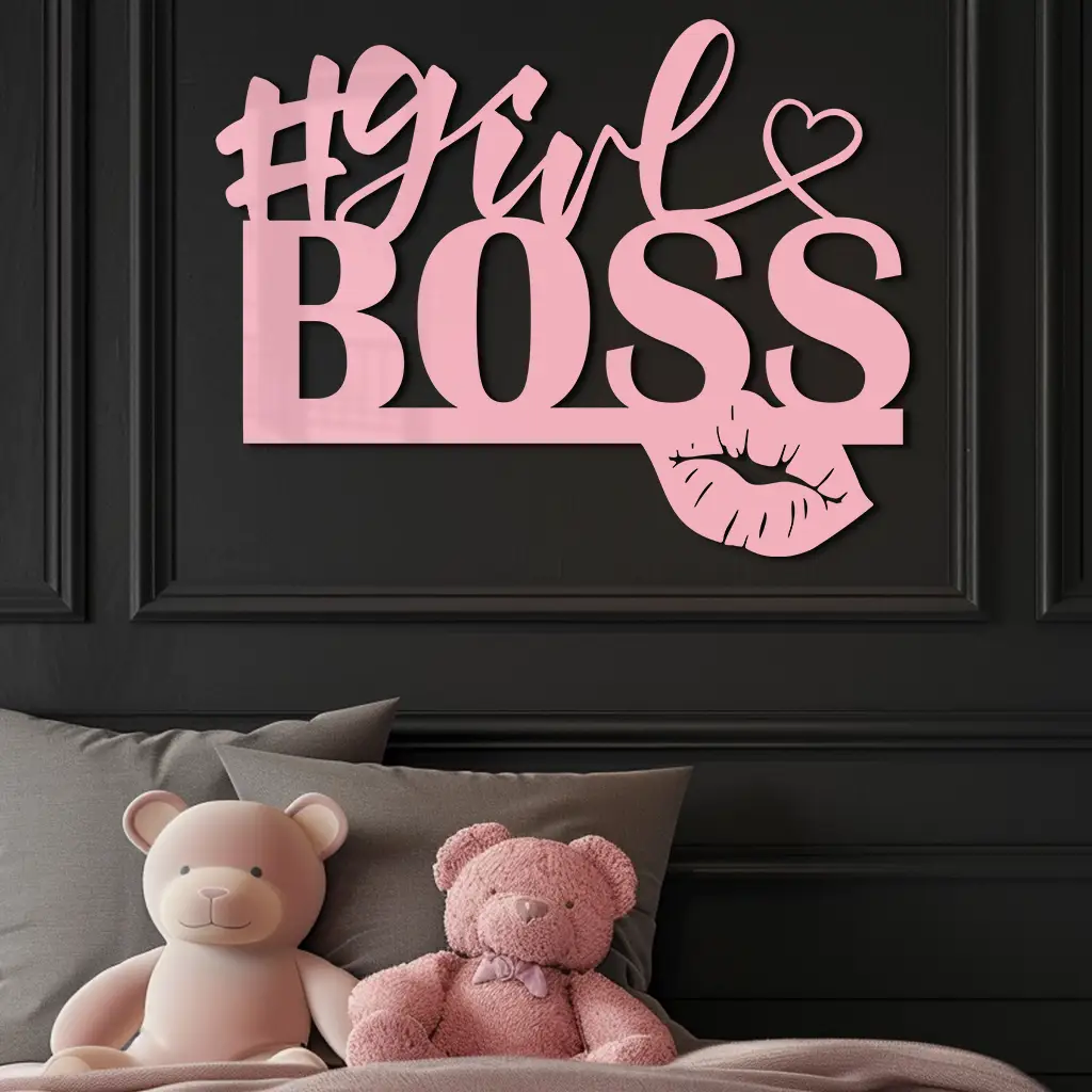 Girl Boss Metal Wall Art – Feminine Power & Modern Decor - KAFGP119 by Enova Art