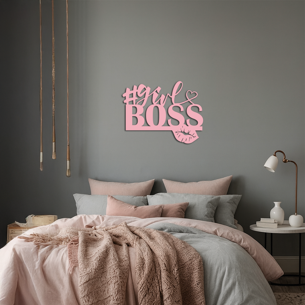 Girl Boss Metal Wall Art – Feminine Power & Modern Decor - KAFGP119 by Enova Art