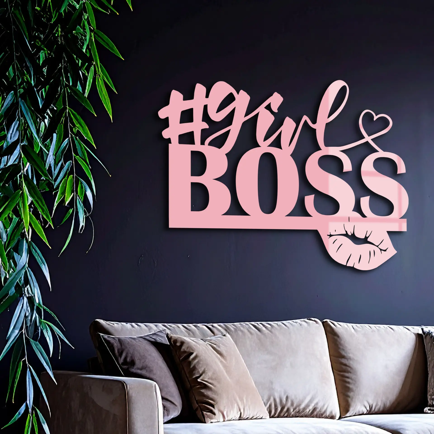 Girl Boss Metal Wall Art – Feminine Power & Modern Decor - KAFGP119 by Enova Art