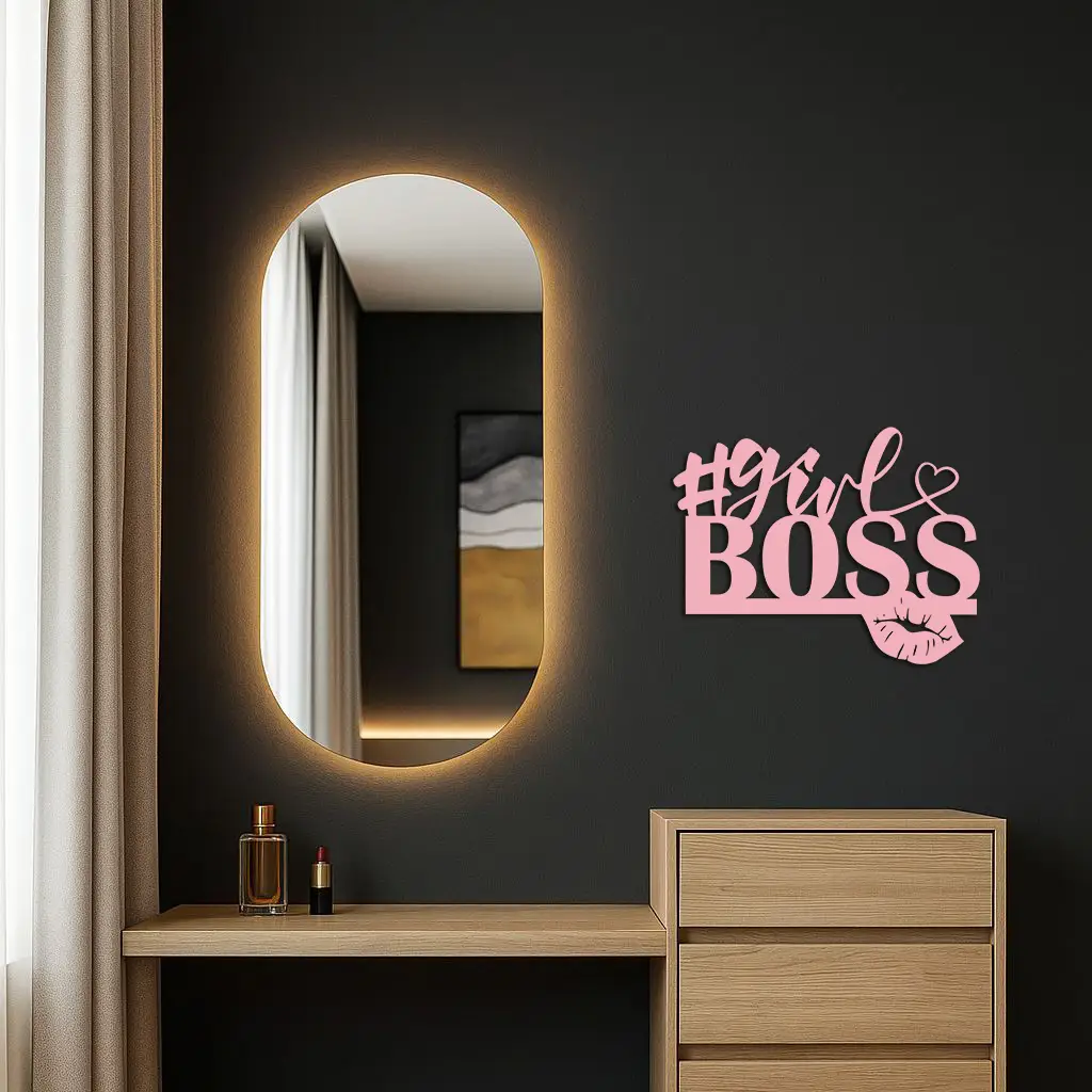 Girl Boss Metal Wall Art – Feminine Power & Modern Decor - KAFGP119 by Enova Art