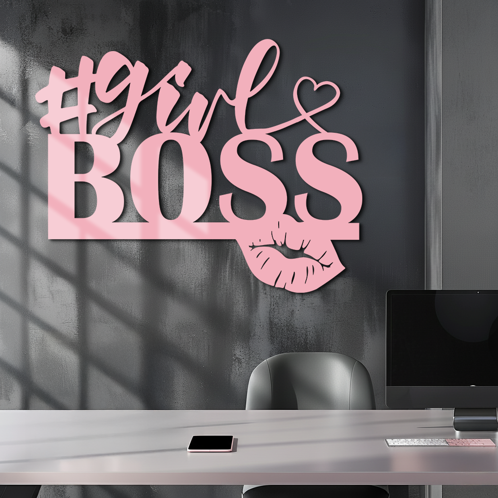 Girl Boss Metal Wall Art – Feminine Power & Modern Decor - KAFGP119 by Enova Art