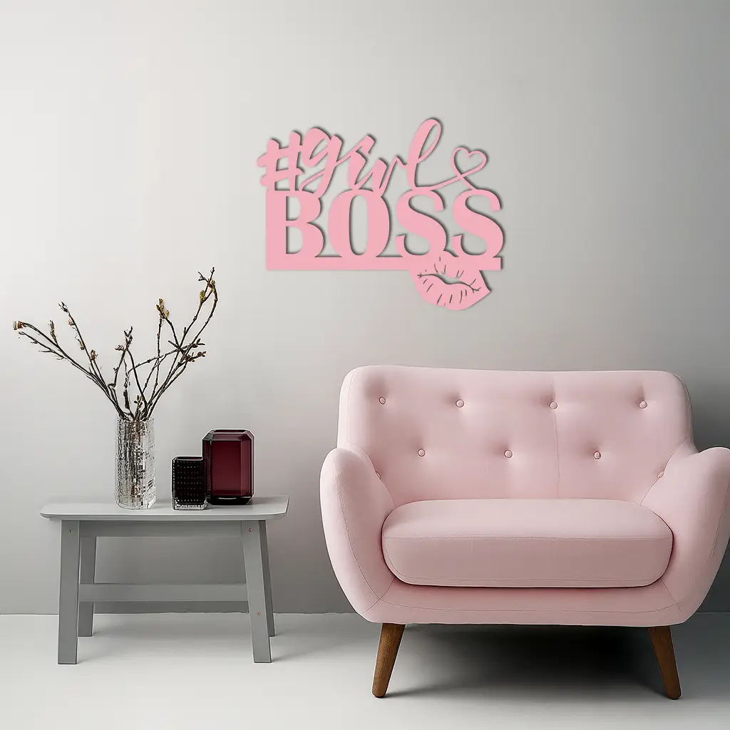 Girl Boss Metal Wall Art – Feminine Power & Modern Decor - KAFGP119 by Enova Art