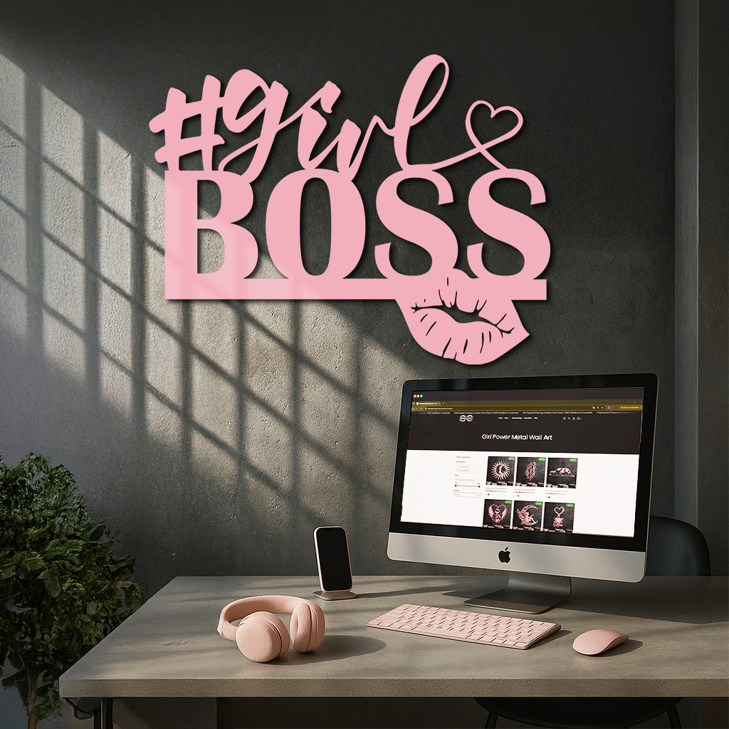 Girl Boss Metal Wall Art – Feminine Power & Modern Decor - KAFGP119 by Enova Art