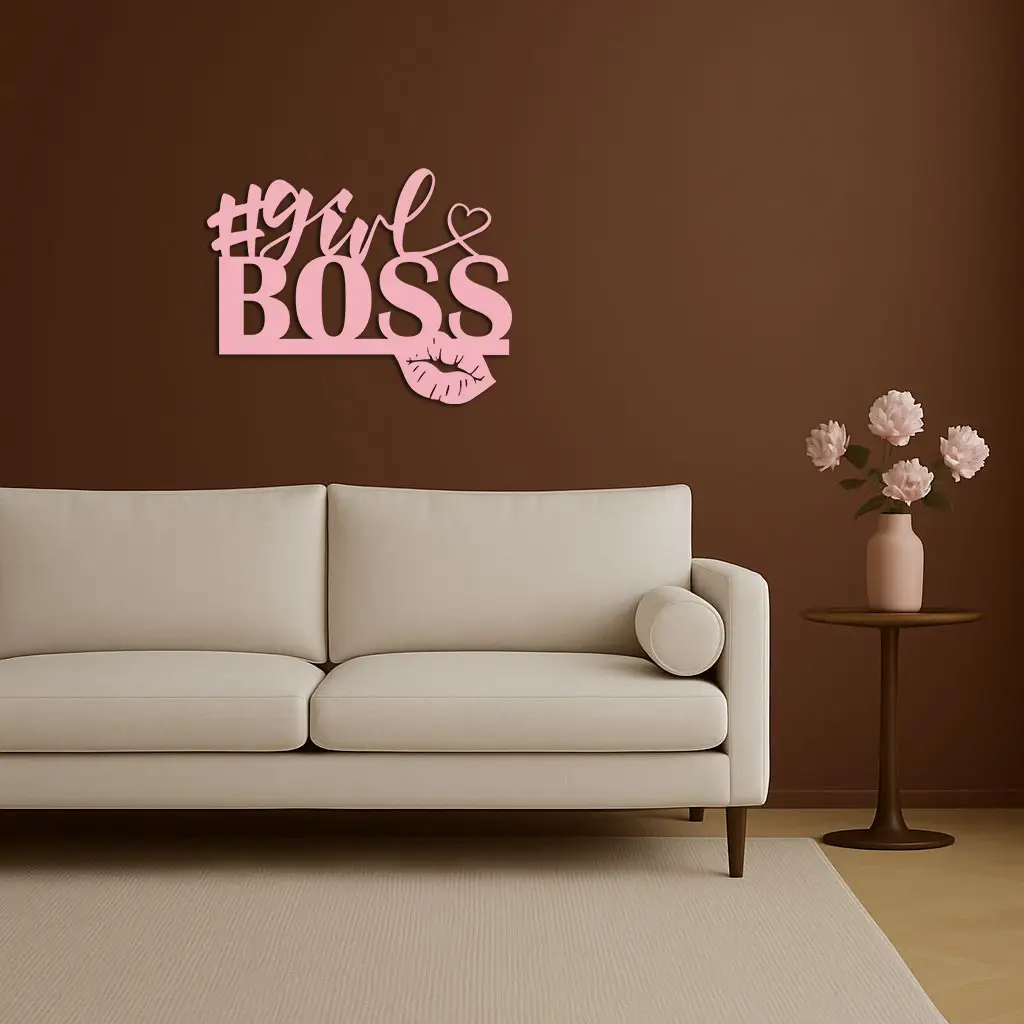 Girl Boss Metal Wall Art – Feminine Power & Modern Decor - KAFGP119 by Enova Art