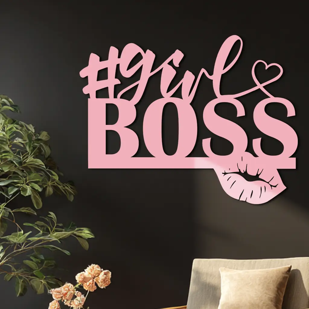 Girl Boss Metal Wall Art – Feminine Power & Modern Decor - KAFGP119 by Enova Art